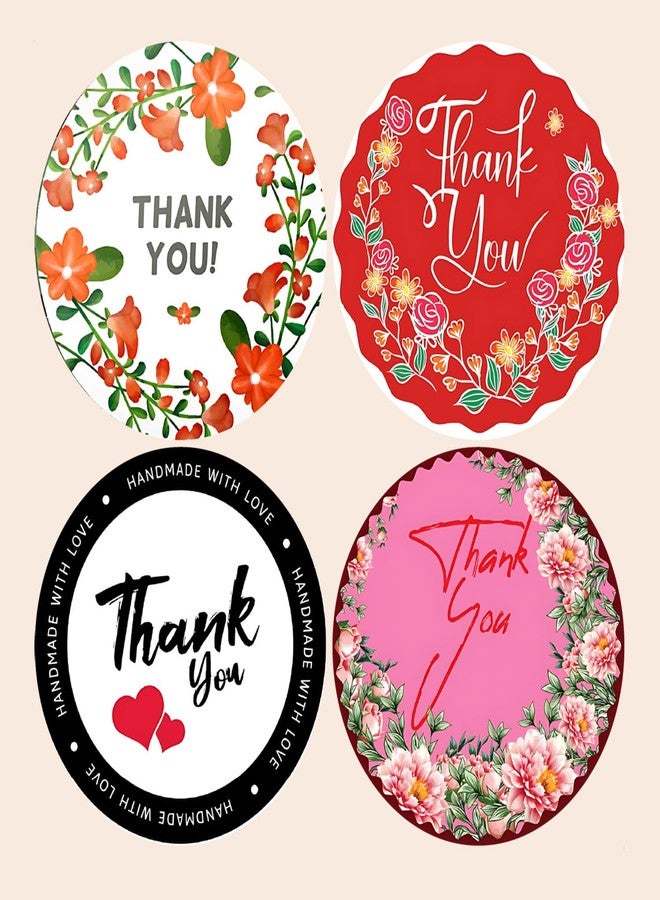 SLGIFT Vinyl Thank You Theme Sticker, Self-Adhesive Vinyl Stickers, 40 Pieces, 2 x 2 Inches Round Sticker, 4 Unique Designs, R116 - Image 2